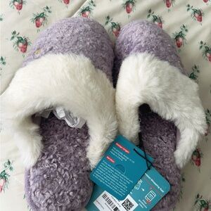 Cozy Purple and White Slippers